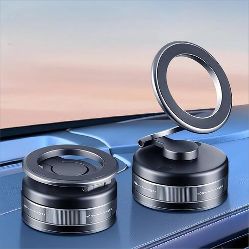 حامل هاتف السيارة لـ Magsafe مع مغناطيس 2800GF - 360 درجة قابلة للتعديل لجميع أجهزة iPhone ، ومعظم السيارات - استخدام متعدد السطح (الزجاج/المرآة/البلاستيك/المعدن) - ألياف الكربون والأسود in Kuwait