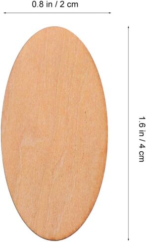 EXCEART Craft Supplies & Materials Wood DIY Crafts 60pcs Unfinished Wood Oval Circle Wood Pieces Blank Ornaments Wooden Cutouts for DIY Crafts Painting Engraving Wooden Embellishments Craft Supplies in Saudi Arabia