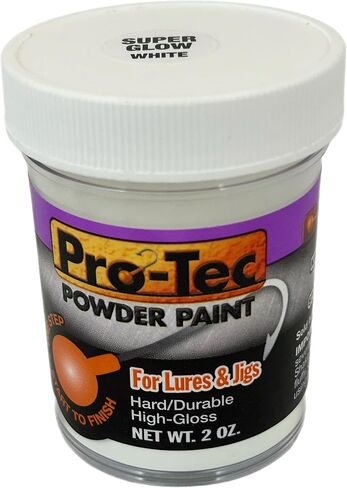 Pro-Tec Super Glow Powder Paint for fishing Lures and Jigs Powder Coating for Jig Head, Super Glow High Gloss Finish,Easy-to-Use Fishing Lure Paint 2 Ounce(Pro-Tec Super Glow White 2 oz) in Kuwait
