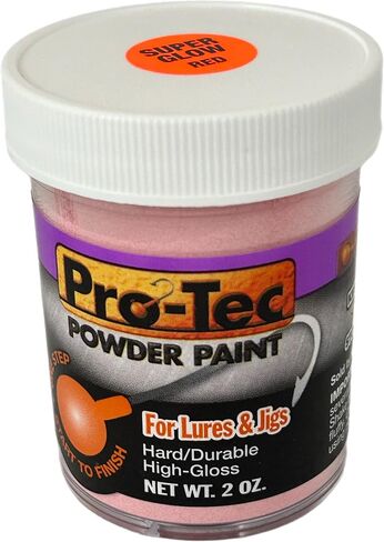 Pro-Tec Super Glow Powder Paint for fishing Lures and Jigs Powder Coating for Jig Head, Super Glow High Gloss Finish,Easy-to-Use Fishing Lure Paint 2 Ounce(Pro-Tec Super Glow White 2 oz) in Kuwait