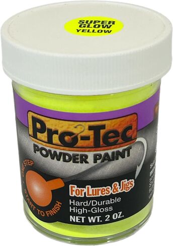 Pro-Tec Super Glow Powder Paint for fishing Lures and Jigs Powder Coating for Jig Head, Super Glow High Gloss Finish,Easy-to-Use Fishing Lure Paint 2 Ounce(Pro-Tec Super Glow White 2 oz) in Kuwait