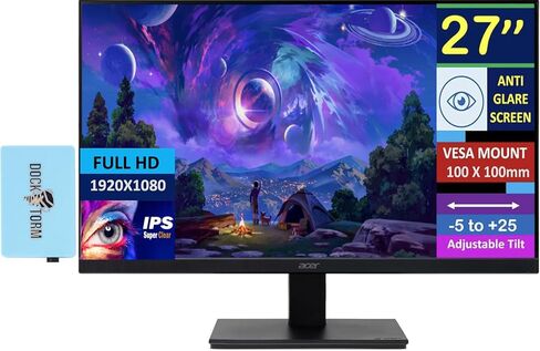 Acer 27 "Vero V7 V277 E FHD IPS Home & Office Monitor مع AMD FreeSync ، 4MS RT ، 100Hz Refresh ، Vesa Mount ، HDMI ، VGA & Dockztorm USB Port Expander ، (um.hv7aa.e01-2025 model) in Kuwait