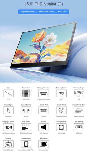 حالة الحماية المغناطيسية لشاشة FHD 15.6inch لدينا (C) ، Cover Cover Stand 15.6inch FHD Monitor (C) in Kuwait
