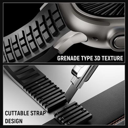 Sport Band for Apple Watch Ultra 3 2 Band 49mm 46mm 45mm 44mm , Men Rugged Silicone Rubber Waterproof Strap with Metal 316L Stainless Steel Connector & Folding Clasp for iWatch Series 11 10 9 8 7 6 5 4 SE 3 2 1 in Saudi Arabia