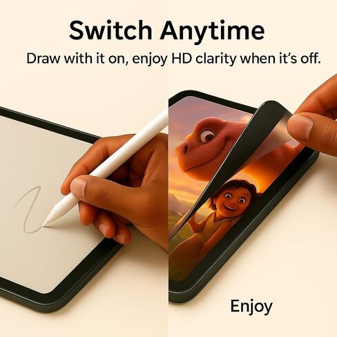 NXVX Magnetic Paperfeel Screen Protector for iPad 10.2 (7th/8/9th Gen) ، فيلم يشبه الورق غير اللامع القابل للإزالة للرسم والكتابة ، نسيج الورق المضاد للهرد لمستخدمي قلم رصاص Apple in Kuwait