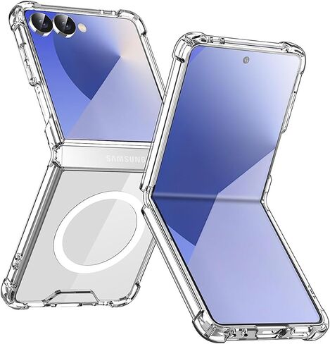 AICASE لـ Samsung Galaxy Z Flip 5 Clear Case ، متوافق مع Magsafe شفافة الحماية المقاومة للهاتف المغناطيسي المقاوم لـ Galaxy Z Flip 5g (2023) -clear in Kuwait