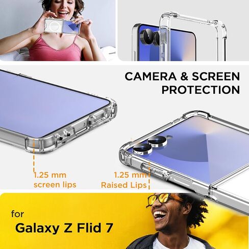 AICASE لـ Samsung Galaxy Z Flip 5 Clear Case ، متوافق مع Magsafe شفافة الحماية المقاومة للهاتف المغناطيسي المقاوم لـ Galaxy Z Flip 5g (2023) -clear in Kuwait