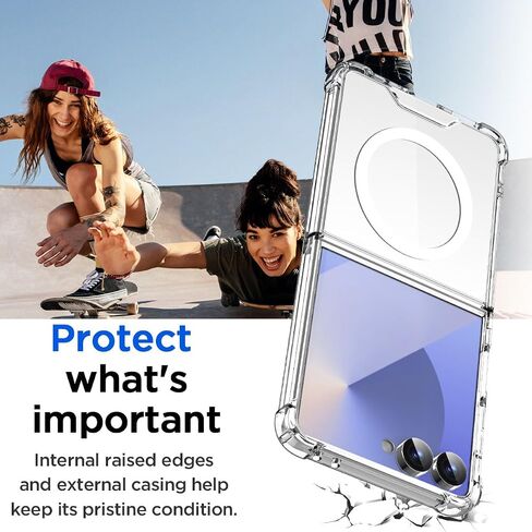 AICASE لـ Samsung Galaxy Z Flip 5 Clear Case ، متوافق مع Magsafe شفافة الحماية المقاومة للهاتف المغناطيسي المقاوم لـ Galaxy Z Flip 5g (2023) -clear in Kuwait