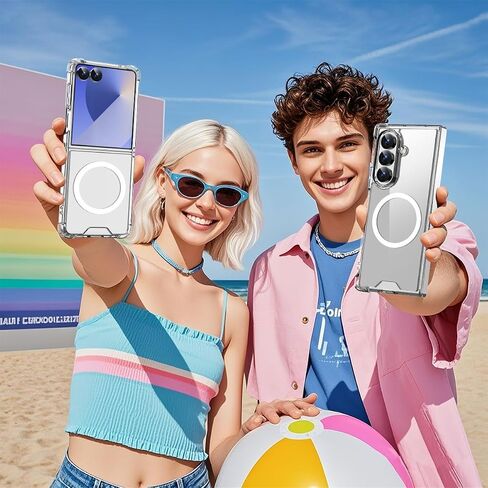 AICASE لـ Samsung Galaxy Z Flip 5 Clear Case ، متوافق مع Magsafe شفافة الحماية المقاومة للهاتف المغناطيسي المقاوم لـ Galaxy Z Flip 5g (2023) -clear in Kuwait