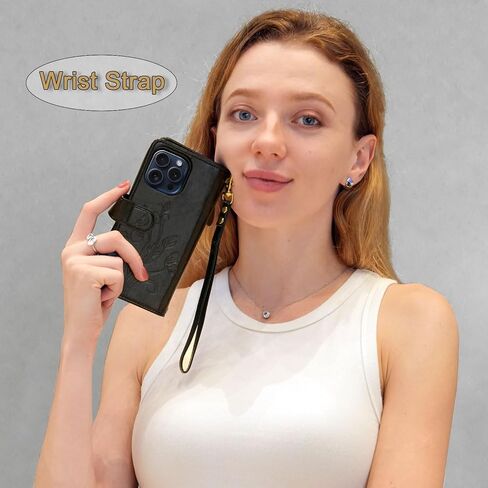 Lacass for iPhone 15 Pro 6.1 حالة محفظة Crossbody قابلة للفصل ، متوافقة مع شحن Magsafe اللاسلكي ، [حماية المسح الضوئي للبطاقات] ، سستة من الجلد المغناطيسي (Green Green) in Saudi Arabia
