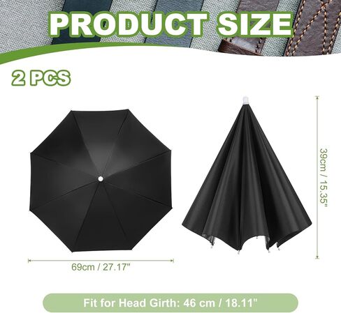 Umbrella Hat, Fishing Hat Hands Free Waterproof Adjustable Sun Rain Cap Hat with Elastic Band Fit for Camping in Kuwait