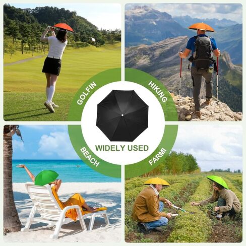 Umbrella Hat, Fishing Hat Hands Free Waterproof Adjustable Sun Rain Cap Hat with Elastic Band Fit for Camping in Kuwait