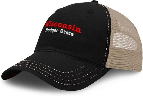 Richardson Trucker Mesh Hat Wisconsin Badger State Cotton Dad Hats for Men & Women in Saudi Arabia