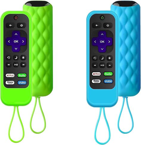 2 Pack Remote Case Compatible with Roku TCL Hisense Remote Controls,Silicone Protective Controller Sleeve for Roku Express 4K - Streaming Stick+Glow in The Dark in Kuwait