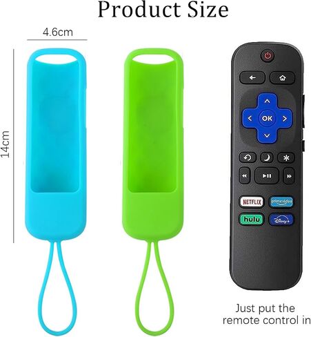 2 Pack Remote Case Compatible with Roku TCL Hisense Remote Controls,Silicone Protective Controller Sleeve for Roku Express 4K - Streaming Stick+Glow in The Dark in Kuwait