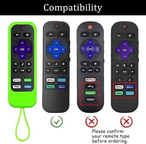 2 Pack Remote Case Compatible with Roku TCL Hisense Remote Controls,Silicone Protective Controller Sleeve for Roku Express 4K - Streaming Stick+Glow in The Dark in Kuwait