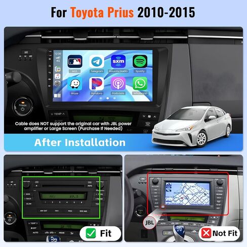 [2+64GB] Radio Android 15 Car Radio Toyota Prius 2010-2015 مع Carplay Android Auto و REALDIO 9 بوصة ستيريو سيارة شاشة لللمس مع Prius مع WiFi GPS Bluetooth EQ 26UI AHD Camera in Kuwait
