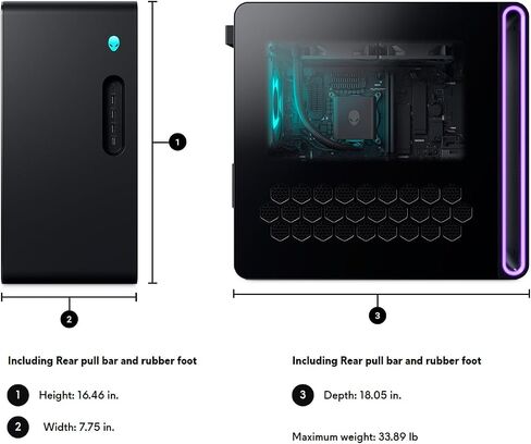 Alienware Aurora R16 كمبيوتر سطح المكتب للألعاب • Nvidia Geforce RTX 5080 16GB GDDR7 • Intel Ultra 9 285K (24-Core) • NPU AI in Kuwait