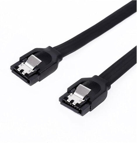SATA Cable III 6Gbps Angle & Straight SATA Data Cable 50CM Black Sata 3 Cord with Locking Latch for HDD SSD CD Driver CD Writer(Straight) in Saudi Arabia