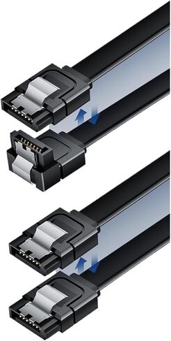 SATA Cable III 6Gbps Angle & Straight SATA Data Cable 50CM Black Sata 3 Cord with Locking Latch for HDD SSD CD Driver CD Writer(Straight) in Saudi Arabia