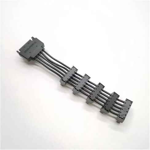 جهاز كمبيوتر مكتبي قصير للغاية كمبيوتر ATX SATA كابل تزويد الطاقة من 1 إلى 5 Splitter 18AWG 14 سم تباعد المقبس 6 مم in Saudi Arabia