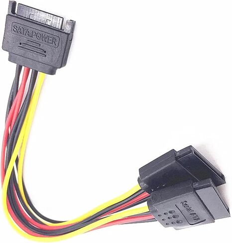 SATA 15 Pin Male to 2 SATA 15 Pin Female 15Pin Power Cable HDD Y Splitter All Connector Adapter 1pcs in Saudi Arabia