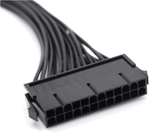 PSU Power Supply 24 PIN تمديد الكابل الخائن للوحة الأم ATX ، 24 نقطة إلى 24 (20+4) دبوس 12 بوصة/ 30 سم أسود 24BB in Saudi Arabia