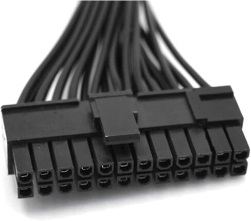 PSU Power Supply 24 PIN تمديد الكابل الخائن للوحة الأم ATX ، 24 نقطة إلى 24 (20+4) دبوس 12 بوصة/ 30 سم أسود 24BB in Saudi Arabia