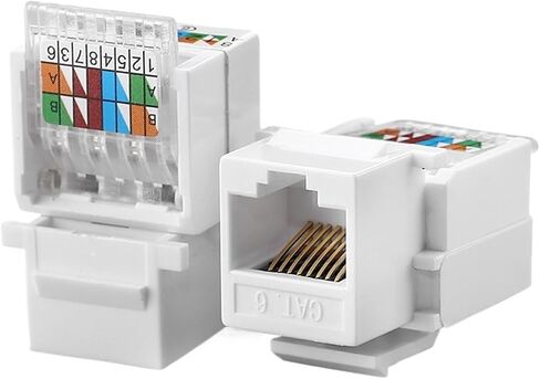 RJ45 Cat5e Cat6 UTP Keystone Female Ja-ck Connector Adapter for Plate Wisted Pair RJ-45 Internet Network Ethernet LAN Cord in Saudi Arabia