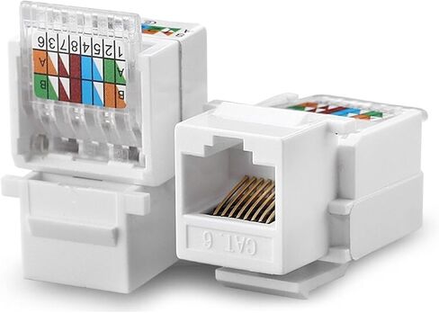 RJ45 Cat5e Cat6 UTP Keystone Female Ja-ck Connector Adapter for Plate Wisted Pair RJ-45 Internet Network Ethernet LAN Cord in Saudi Arabia