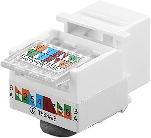 RJ45 Cat5e Cat6 UTP Keystone Female Ja-ck Connector Adapter for Plate Wisted Pair RJ-45 Internet Network Ethernet LAN Cord in Saudi Arabia