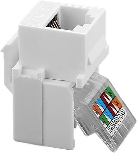 RJ45 Cat5e Cat6 UTP Keystone Female Ja-ck Connector Adapter for Plate Wisted Pair RJ-45 Internet Network Ethernet LAN Cord in Saudi Arabia