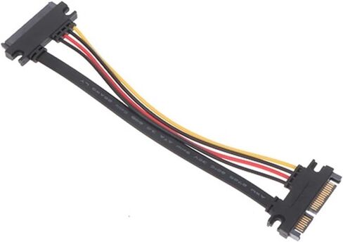 22 Pin Male to Female Sata Extension Cable SATA 22 Pin Male to Female 7+15 Pin Data Power Cable Hard Disk(10cm Black) in Saudi Arabia
