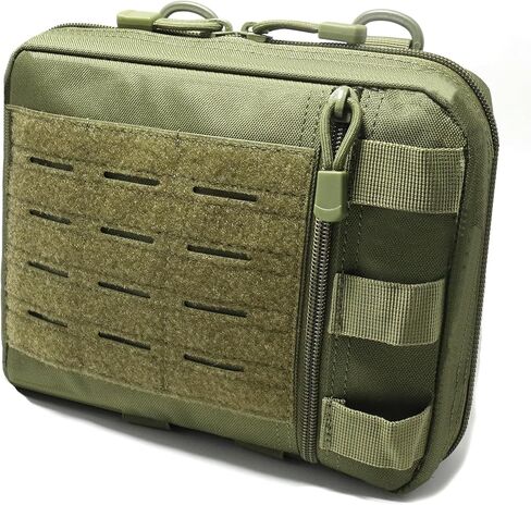Tactical Molle Pouch Large Admin Pouch EMT Medical First Aid Pouch Utility EDC Tool Bag of Laser-Cut Design Includes Flag and Cross Patch in Saudi Arabia