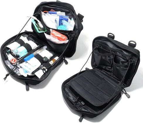 Tactical Molle Pouch Large Admin Pouch EMT Medical First Aid Pouch Utility EDC Tool Bag of Laser-Cut Design Includes Flag and Cross Patch in Saudi Arabia