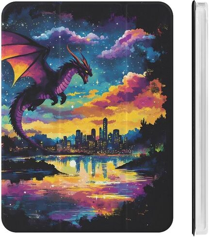 حالة Dragon Flying Fantasy City مع حامل القلم Trifold Trifold Stand متوافق مع iPad Mini 4/5/6 Mini4/5 （7.9in） in Kuwait