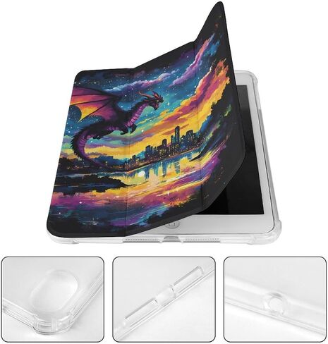 حالة Dragon Flying Fantasy City مع حامل القلم Trifold Trifold Stand متوافق مع iPad Mini 4/5/6 Mini4/5 （7.9in） in Kuwait