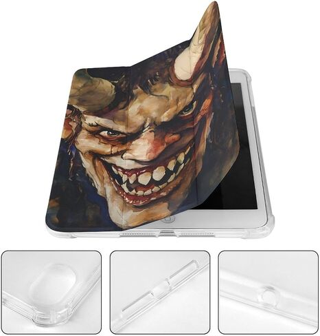 قضية شيطانية قبيحة مع حامل القلم رفيع الخفيفة الوزن trifold موقف متوافق مع iPad mini 4/5/6 mini4/5 （7.9in） in Kuwait