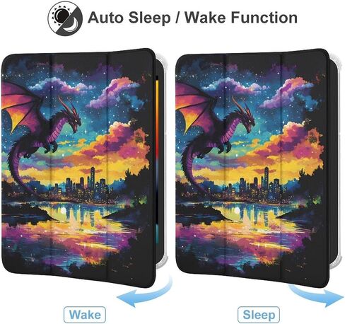 حالة Dragon Flying Fantasy City مع حامل القلم Trifold Trifold Stand متوافق مع iPad Mini 4/5/6 Mini4/5 （7.9in） in Kuwait