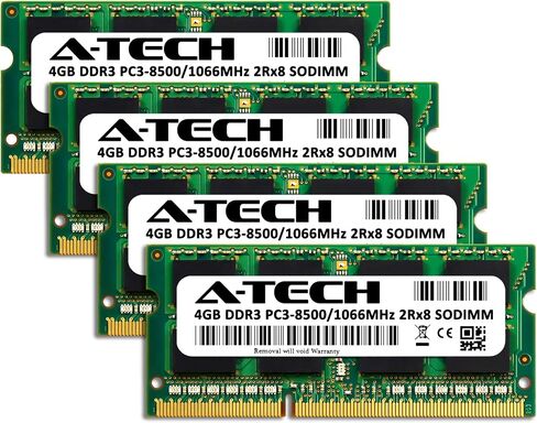 A-Tech 16GB (4 × 4GB) PC3-8500 DDR3 1066/1067 MHz RAM لـ IMAC أواخر 2009 21.5 بوصة / 27 بوصة | طقم ترقية ذاكرة SODIMM 204-دبوس in Saudi Arabia