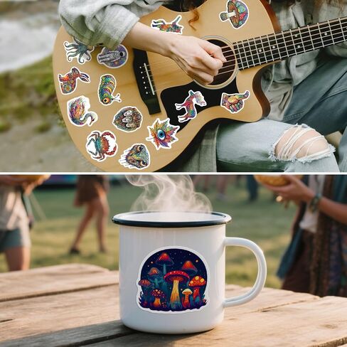 100 Cool Stickers for Adults Teens – Hippie Psychedelic Aesthetic Vinyl Sticker Pack for Water Bottles, Laptops, Skateboards, Journals in Kuwait
