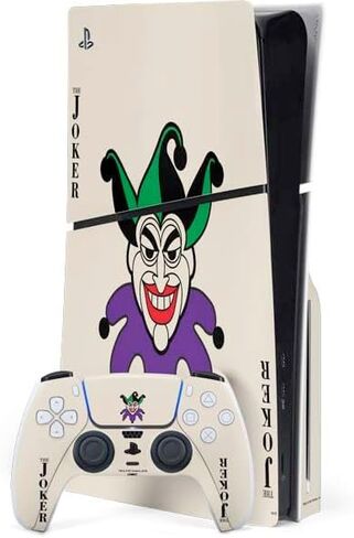 Skinit Decal Gaming Skin Compatible with PS5 Slim Disk Bundle - Officially Licensed The Dark Knight Joker Design in Saudi Arabia