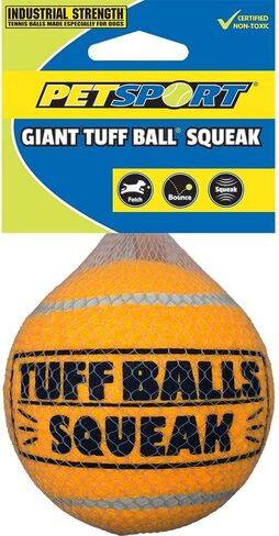 PetSport Mega Tuff Dog Toy Ball, Yellow, 6" in Kuwait