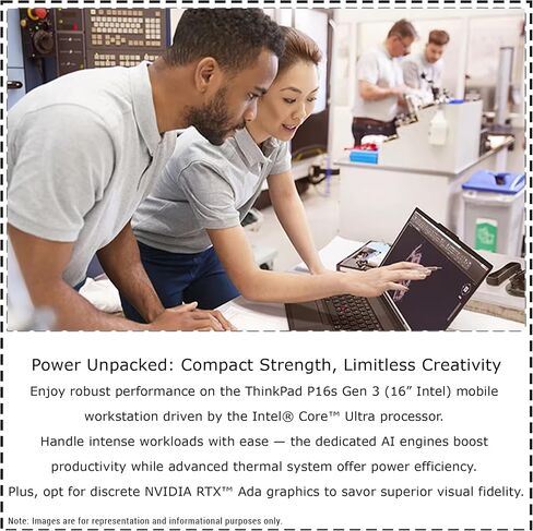 Lenovo ThinkPad P16S Gen 3 Mobile Workstation ، Intel Ultra 7-155H ، 64 GB DDR5 RAM ، 2 TB PCIe SSD ، 16 "Wuxga (1920x1200) Touchnens ، Nvidia G-Force RTX 500 ، Backlit Keyboard ، W11 Pro ، Black. in Kuwait