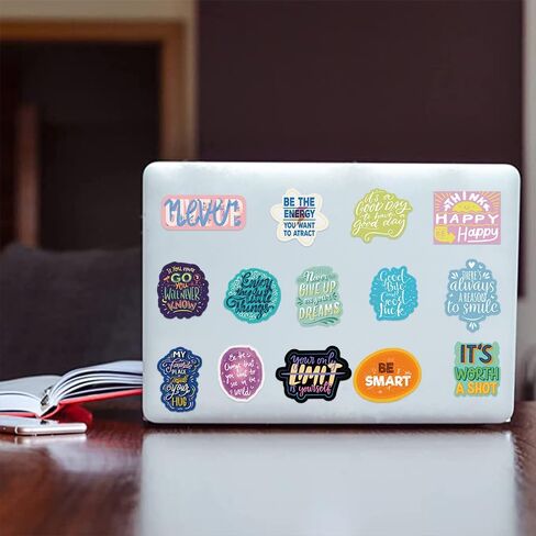 ملصقات شفافة جمالية تحفيزية ، 50pcs ملصقات ملصقات مقاومة للماء لزجاجات المياه المحمولة ، والرسم الإيجابي تشجيع على الأطفال المراهقين للطلاب المعلمين (شفاف) in Kuwait
