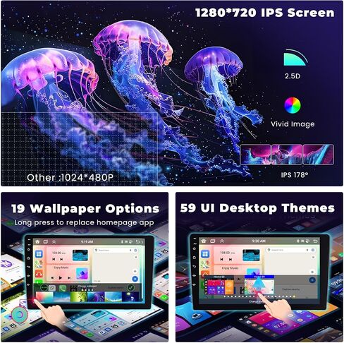 8core 6+128g Android 15 Stereo Stereo لـ Honda CRV 1997-2001،9 بوصة IPS 1280 * 720 شاشة تعمل باللمس اللاسلكي Apple Carplay Android Auto DSP 5G WiFi Bluetooth GPS FM RDS+AHD Camera in Kuwait