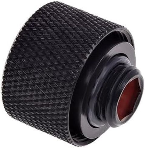 Alphacool 17385 HT 16mm HardTube Compression Fitting G1/4 - knurled - deep Black Sixpack Water Cooling Fittings in Saudi Arabia