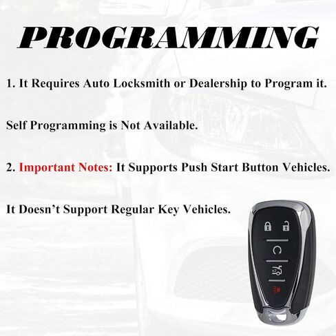 Key Fob Replacement Fits for Chevrolet Malibu Camaro 2016 2017 2018 2019 2020 2021 2022 2023 2024 2025 Cruze 16-19 Smart Proximity Keyless Entry Remote Start HYQ4EA HYQ4ES 13508769 433 MHz in Saudi Arabia