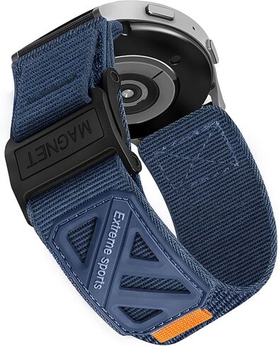 متوافق مع Samsung Galaxy Watch 7 6 5 4 Fe Band 40mm 44mm/Watch 6 4 Classic 47mm 43mm 46mm 46mm/5 Pro 45mm/Watch 3 Classic 41mm/Active 2 ، 20mm Nylon Magnetic Snap Brapplic Band for Men Band Band Band Band For Men in Saudi Arabia