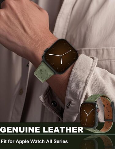 Genuine Leather Watch Band Compatible with Apple Watch Bands 42mm 44mm 45mm 46mm 49mm, Dressy Strap Magnetic Buckle for Women Men iWatch Ultra SE Series 10/9/8/7/6/5/4/3/2/1 in Saudi Arabia